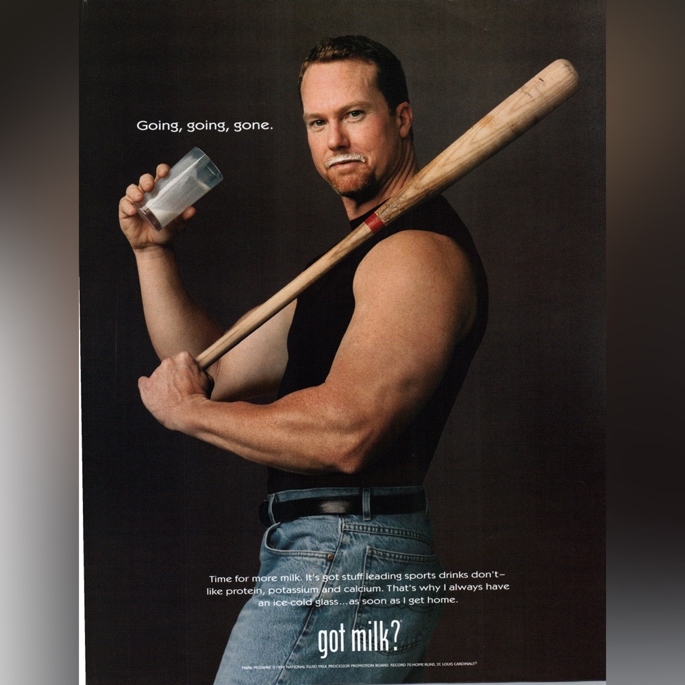 Got Milk? 1999 Advertisement (Life Magazine 1999) Mark McGwire St.Louis